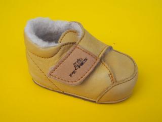 Detské kožené barefoot topánky Pegres B1091 žlté BAREFOOT 167-SK651