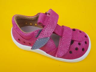 Detské kožené sandálky Beda - Janette ružové BAREFOOT 880-SK677