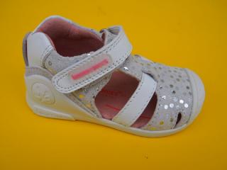 Detské kožené sandálky Biomecanics 232115-C blanco 918-SK661