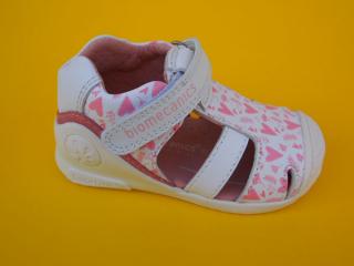 Detské kožené sandálky Biomecanics 242104-B blanco 247-SK661