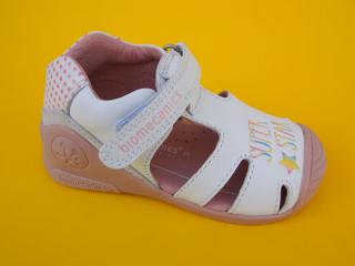 Detské kožené sandálky Biomecanics 242106-B blanco 237-SK661