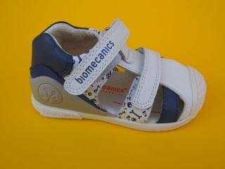 Detské kožené sandálky Biomecanics 242127-B blanco 089-SK661
