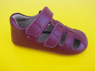 Detské kožené sandálky Bundgaard BG601047 Dark Red BAREFOOT 935-SK642