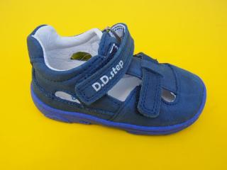 Detské kožené sandálky D.D.Step G077 - 41892 royal blue BAREFOOT 020-SK524