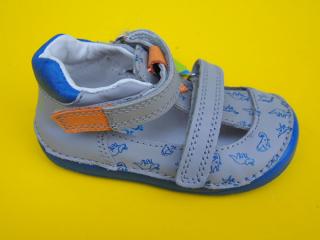 Detské kožené sandálky D.D.Step H070 - 359A grey BAREFOOT 039-SK524