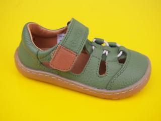 Detské kožené sandálky Froddo G3150242-3 olive BAREFOOT 916-SK549