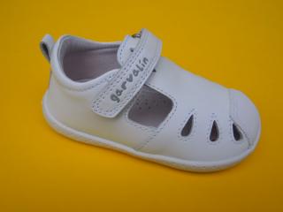 Detské kožené sandálky Garvalin 242323-D blanco BAREFOOT 298-SK402