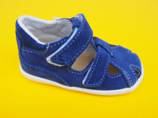Detské kožené sandálky Jonap - 041s modré BAREFOOT 609-SK641
