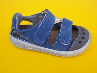 Detské kožené sandálky Jonap - Fela modrá BAREFOOT 861-SK641