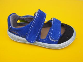 Detské kožené sandálky Jonap - Fella modrá BAREFOOT 036-SK641