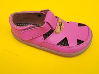Detské kožené sandálky Pegres BF50 ružové BAREFOOT 878-SK651