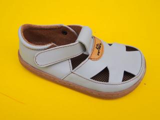 Detské kožené sandálky Pegres BF50 šedé BAREFOOT 879-SK651