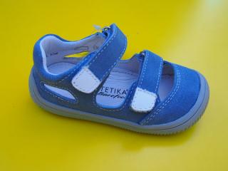 Detské kožené sandálky Protetika - Meryl blue BAREFOOT 849-SK526