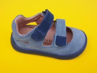 Detské kožené sandálky Protetika - Peday jeans BAREFOOT 753-SK526