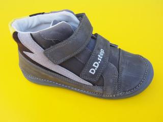 Detské kožené topánky D.D.Step A063 - 42696A dark grey BAREFOOT 514-SK524
