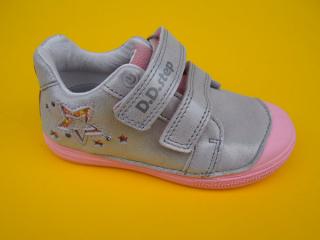 Detské kožené topánky D.D.Step S049 - 329 grey  BLIKAJÚCE 732-SK524