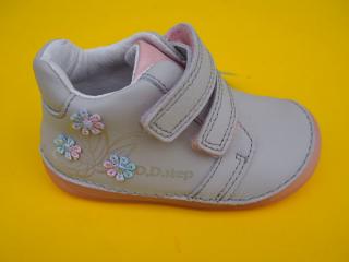 Detské kožené topánky D.D.Step S070 - 41484 light grey BAREFOOT 694-SK524