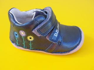 Detské kožené topánky D.D.Step S070 - 42771A royal blue BAREFOOT 072-SK524