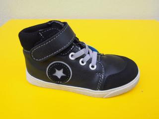 Detské kožené topánky Jonap - 050m čierne s hviezdou  556-SK641