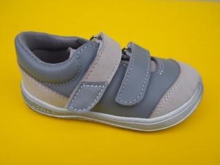 Detské kožené topánky Jonap - B22 mv šedá BAREFOOT 141-SK641