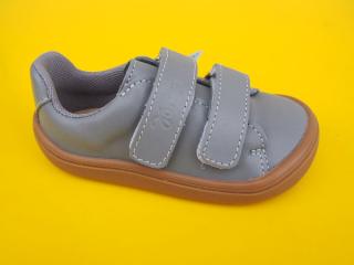 Detské kožené topánky Jonap - Hope svetlošedé BAREFOOT 756-SK015