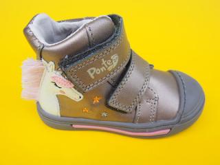 Detské kožené topánky Ponté DA03-1-990 grey 092-SK527