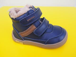Detské kožené topánky Protetika - Targo navy BAREFOOT 744-SK526