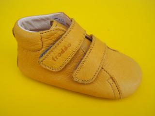 Detské kožené topánočky Froddo Prewalkers G1130013-16L dark yellow BAREFOOT 811-SK549