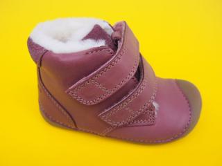 Detské kožené zimné barefoot topánky Bundgaard BG303201DG Dark Rose BAREFOOT 320-SK642