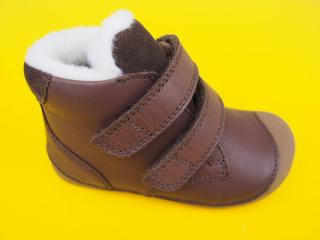 Detské kožené zimné topánky Bundgaard BG303201 Brown BAREFOOT 962-SK642