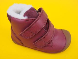 Detské kožené zimné topánky Bundgaard BG303201 Dark Rose BAREFOOT 961-SK642