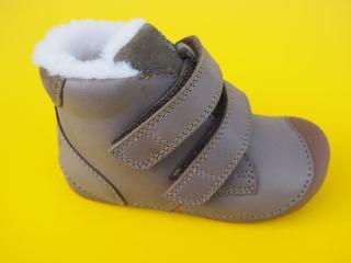 Detské kožené zimné topánky Bundgaard BG303201DG Army BAREFOOT 347-SK642