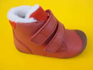 Detské kožené zimné topánky Bundgaard BG303201DG Rust BAREFOOT 300-SK642