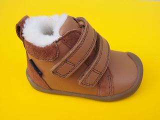 Detské kožené zimné topánky Bundgaard BG303304 Cognac BAREFOOT 966-SK642