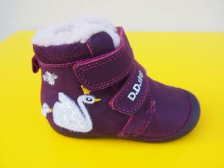 Detské kožené zimné topánky D.D.Step W015 - 341 raspberry  138-SK524