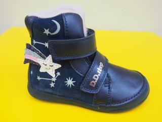 Detské kožené zimné topánky D.D.Step W078 - 42604B royal blue PODRÁŽKA SVIETI V TME 998-SK524
