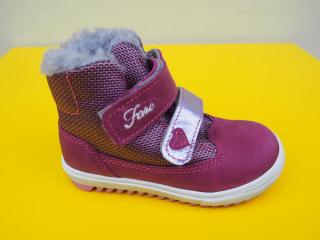 Detské kožené zimné topánky Fare - ružové s MEMBRÁNOU 346-SK646