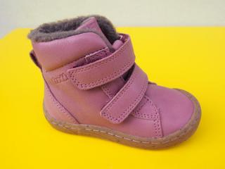 Detské kožené zimné topánky Froddo G2110124 dark pink 186-SK549