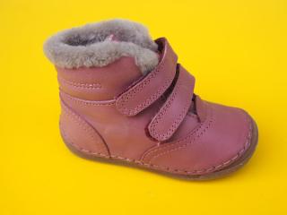 Detské kožené zimné topánky Froddo G2110130-11 dark pink  101-SK549