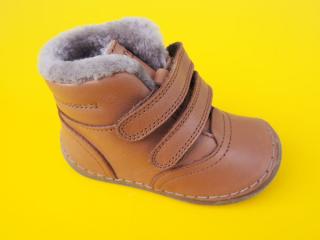 Detské kožené zimné topánky Froddo G2110130-7 cognac  130-SK549