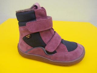 Detské kožené zimné topánky Froddo grey/pink BAREFOOT s MEMBRÁNOU 325-SK549