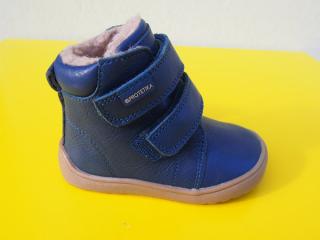 Detské kožené zimné topánky Protetika - Daryk navy BAREFOOT s MEMRÁNOU 989-SK526