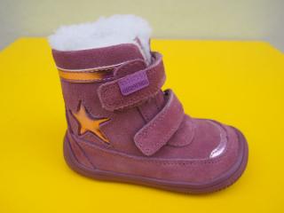 Detské kožené zimné topánky Protetika - Linet pink BAREFOOT 054-SK526