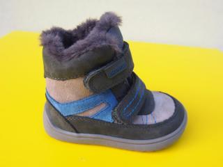 Detské kožené zimné topánky Protetika - Rodrigo gris BAREFOOT s MEMBRÁNOU 990-SK526