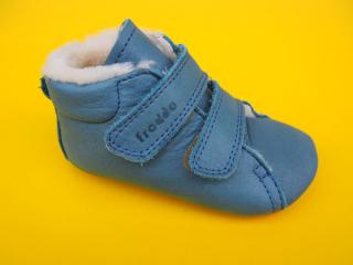 Detské kožené zimné topánočky Froddo Prewalkers G1130013-11 denim BAREFOOT 513-SK549