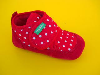 Detské látkové barefoot papučky Froddo Prewalkers G1170001 red 658 - SK662