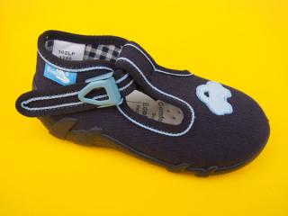 Detské papuče, papučky - prezúvky Renbut modré s autíčkom 038 - SK501