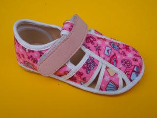 Detské papučky Jonap - princezná BAREFOOT 877-SK644
