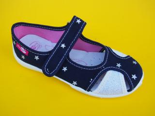 Detské papučky Renbut - čierne s hviezdami 134 - SK640
