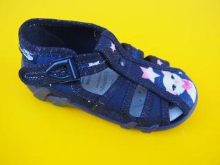 Detské papučky Renbut - modré s mačiatkom ORTO 290-SK503